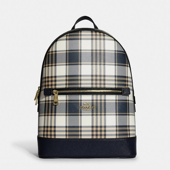 Kenley Backpack With Garden Plaid Print coach c8588 main image 10